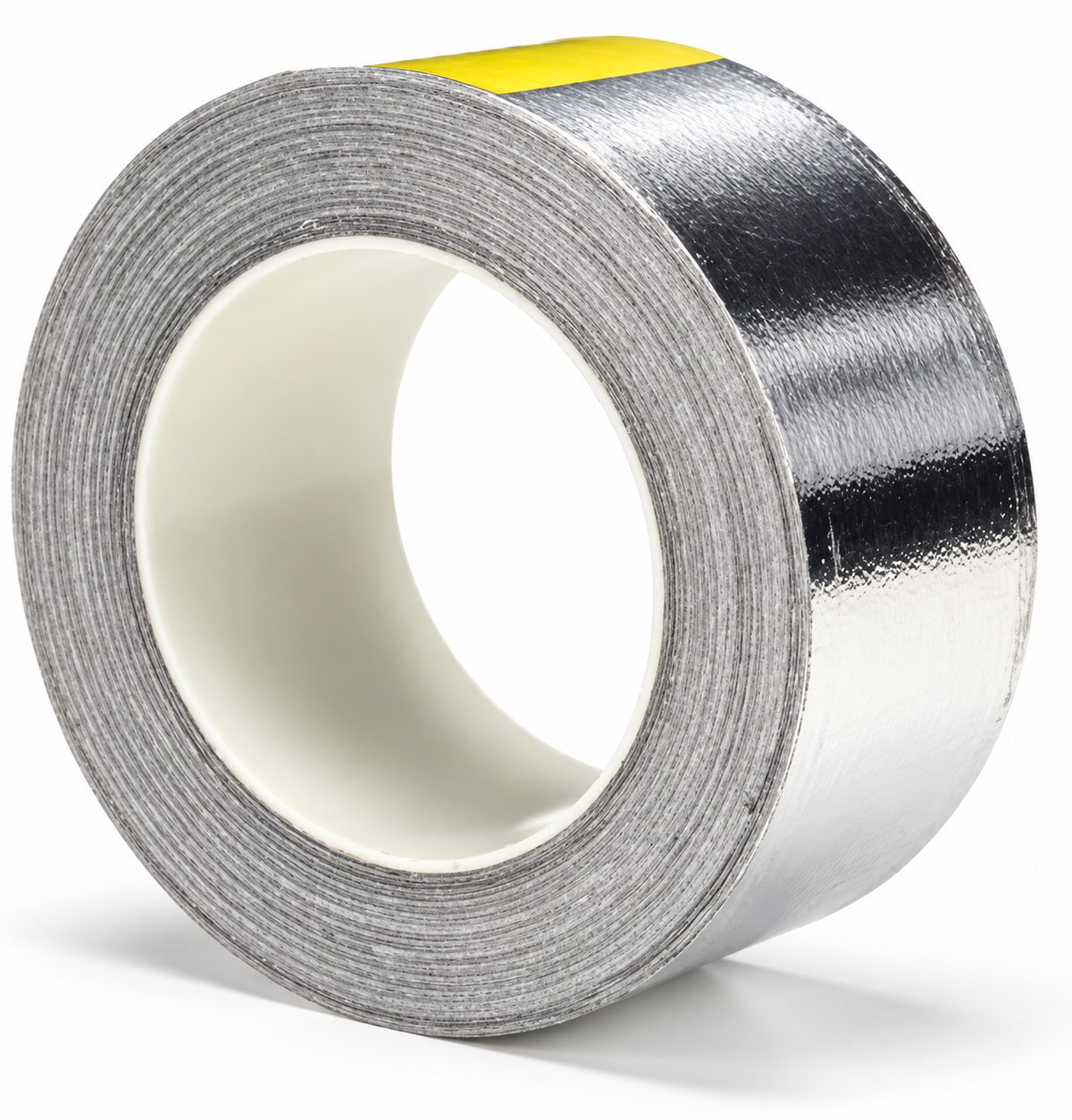 Alternate angled view of 3M 3302 conductive aluminum foil tape on a white background