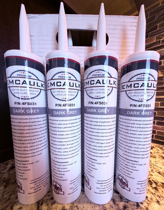 EMCaulk Classic Conductive Caulk - Part number 4FS031 - 12-10 oz tubes per case.