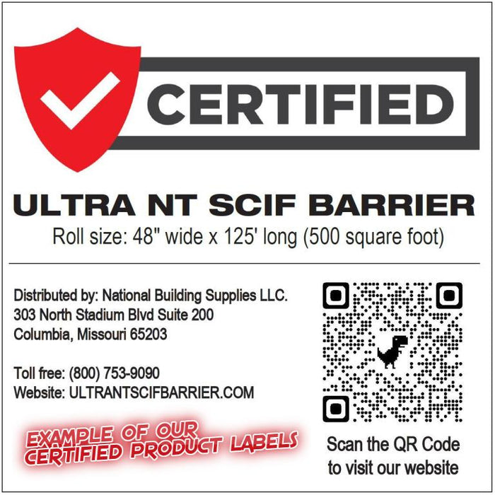 ULTRA NT SCIF Solid RF Shielding Barrier - 48" x 125' (500 sq/ft rolls)