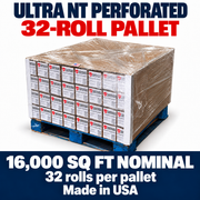 ULTRA NT SCIF Barrier 32-roll pallet — PERFORATED, 16,000 sq ft nominal area